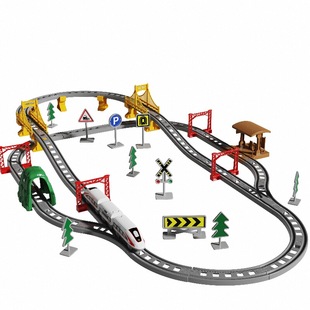 电动高铁模型小火车拼装轨道车儿童玩具仿真复兴号列车和谐号男孩