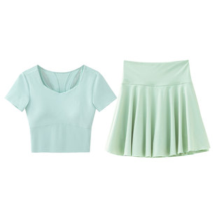 羽毛球服女夏季套装壁球运动衣2025新款高级感网球裙瑜伽健身短裙