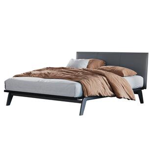 诺华意式极简七系铝合金主卧大床马鞍皮高端大气现代简约高脚床