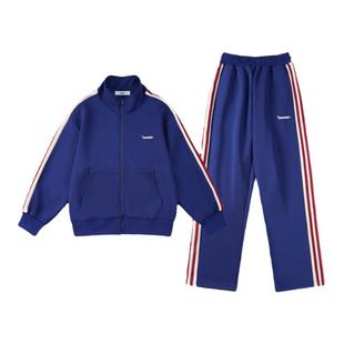 DK童装秋装新款复古女童男童运动套装儿童时髦外套卫衣裤两件套潮