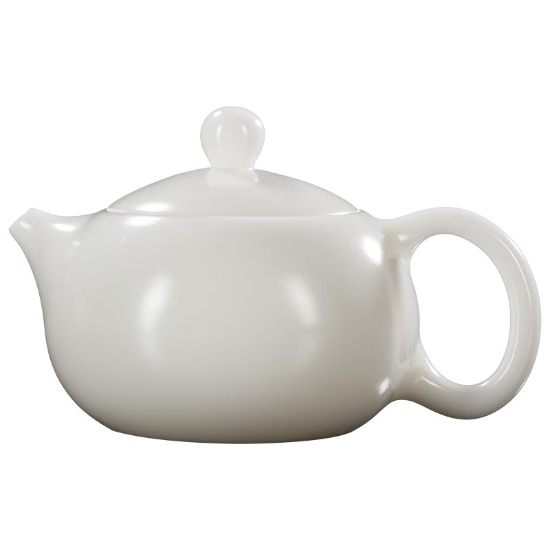 古垚/陳清宜手工德化白瓷茶壺暖玉瓷功夫茶壺陶瓷素?zé)龁螇?西施壺