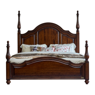 美式复古纯全实木床主卧轻奢高端大气2026新款法式1米8双人床婚床