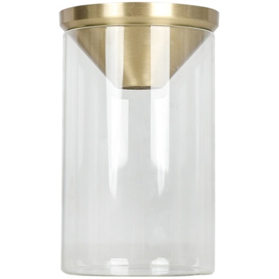 ins风金色铁艺容器玻璃桌面装饰