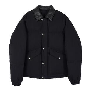 MOST/姆氏德男士黑色羽绒服冬季皮翻领拼接帅气短款外套C54337201