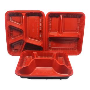 一次性餐盒食品级外卖盒饭打包盒三格快餐盒分格餐盘四格饭盒五格