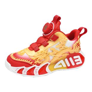 男童鞋子春季2026年新款爆款儿童运动篮球鞋小学生跑步红色新年鞋