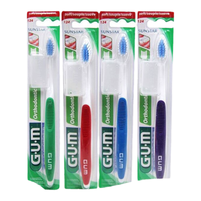 日本gum正畸牙刷矫正软毛小头124