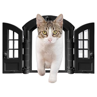 猫咪自由出入门平开式带门帘猫洞宠物进出门洞安全不卡猫安装服务