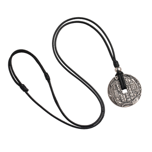 大善堂纯银山鬼花钱吊坠复古平安扣项链挂件男女国潮复古风配饰坠