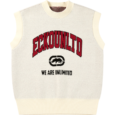 ecko红犀牛提花针织背心毛衣马甲