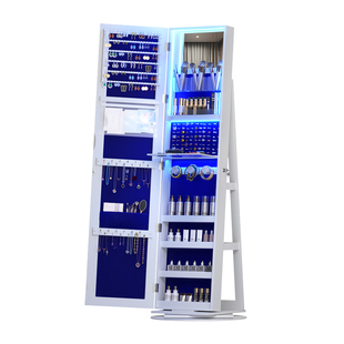 魔镜家居 360度旋转立体镜子全身镜落地试衣镜多功能储物首饰柜