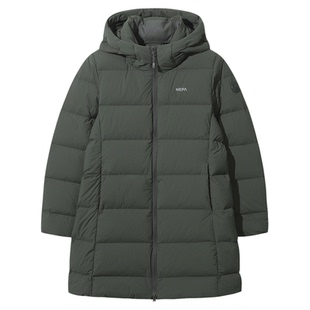 NEPA耐葩户外25秋冬新品女士羽绒服鹅绒保暖中长款羽绒服7L82026