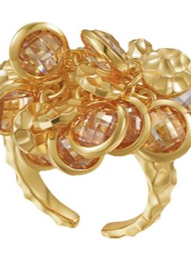 tendersociety金色锤纹流苏戒指