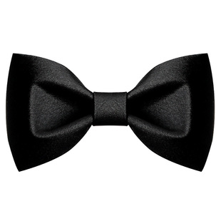 纯黑色结婚新郎领结伴郎男高档缎面韩版商务主持司仪蝴蝶结bowtie
