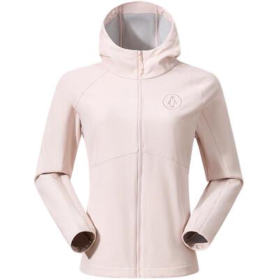 骆驼企鹅系列户外软壳衣女2026新款春季粉色连帽外套三防运动服