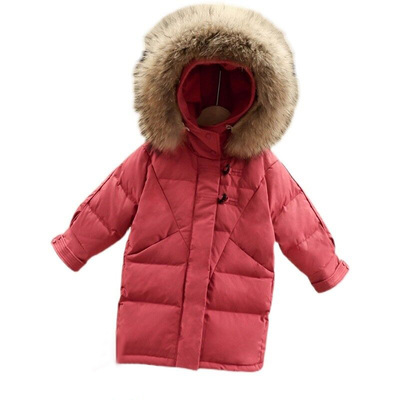 儿童羽绒服真毛领修身外套反季