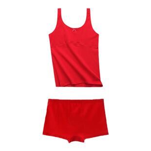 马年女童本命年红内衣套装儿童小背心红色内裤发育期女孩12岁学生