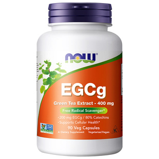 NOWfoods诺奥EGCg绿茶提取物儿茶素茶多酚胶囊精华400mg90粒代谢