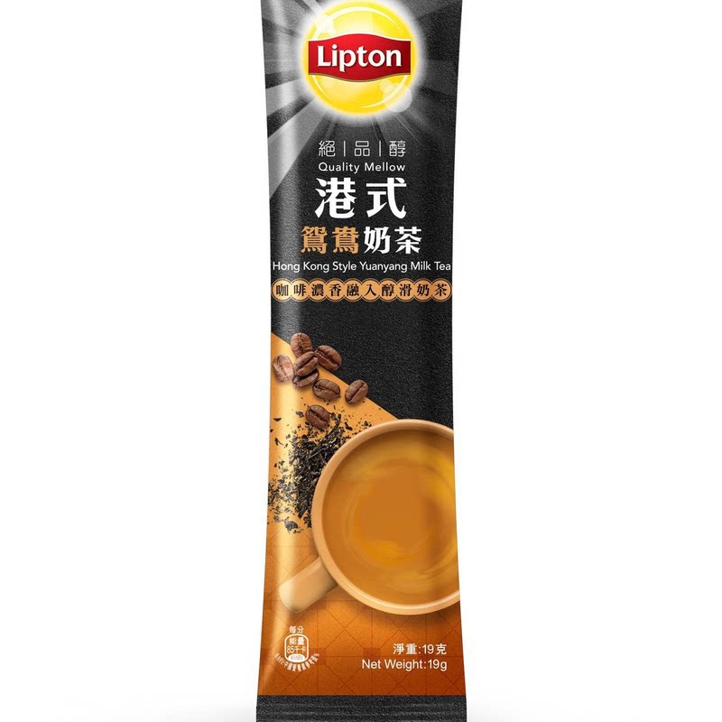 立顿Lipton绝品醇港式鸳鸯奶茶10包装19gx10办公室冲泡下午茶进口