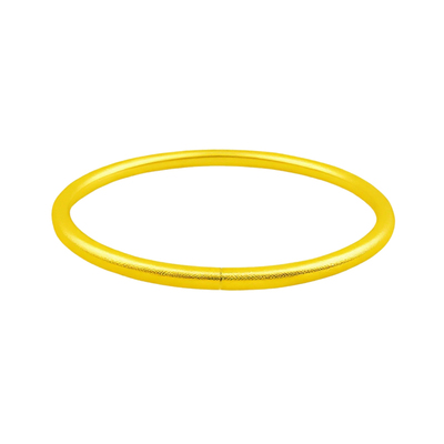 百泰首饰古法黄金手镯999足金女素圈圆管订婚手环结婚金饰金镯子