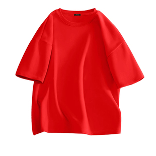 名创优品纯棉t恤男2026马年本命年衣服新年战袍红色圆领短袖体恤A