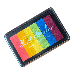彩虹印泥 渐变大号印台普通纸用 手账印章印泥 多色橡皮章大印泥
