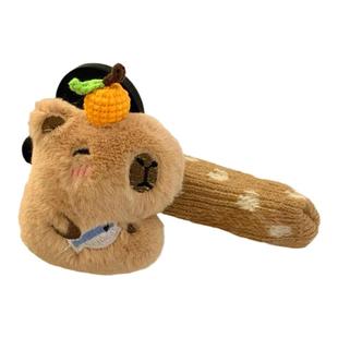 豚门永存~可爱卡皮巴拉冬季门把手护套保暖防撞防静电套手柄装饰