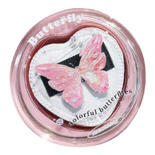 韩女拍照上镜的秘诀！冷调膨胀色桃粉桃红色腮红膏泥带粉扑紫蜜瓜