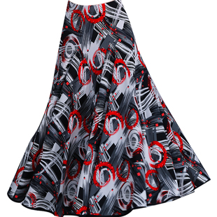 天时新款时尚圈女摩登舞裙国标舞裙广场舞裙交谊舞大摆裙5112