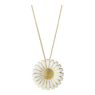 新年礼物GeorgJensen乔治杰生DAISY小雏菊系列白色珐琅项链/胸针