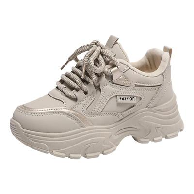 踩屎感真皮老爹鞋女加绒棉鞋