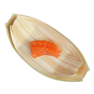 一次性木皮小船刺身点心料理寿司船形木舟打包盒冷菜摆盘装饰纸船