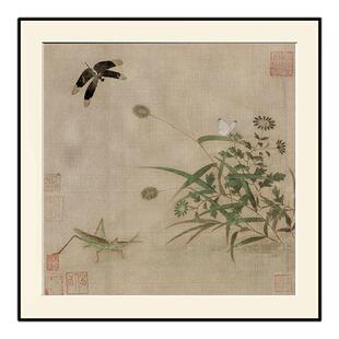 新中式样板间正方形装饰画茶楼茶室餐厅包间挂画民宿酒店软装壁画