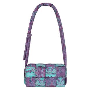 章自豪 Syugopaisley 腰果花拼色编织挎包 紫色 knowknow同款