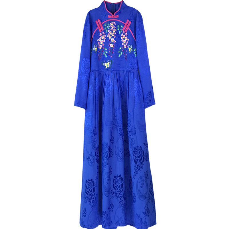 旗袍裙民族风春装新品长袖新品