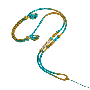 全手工编织桃花结吊坠挂绳玉佩黄金蜜蜡翡翠天珠横穿项链绳子挂脖