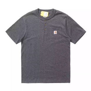 正品现货Carhartt卡哈特K84美式工装风亨利领休闲宽松口袋短袖T恤