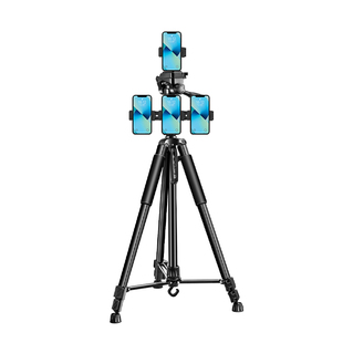 四机位直播支架手机多功能双机位三机位三脚架带补光灯自动跟拍户外旅行相机单反拍摄vlog三角架落地式多机位