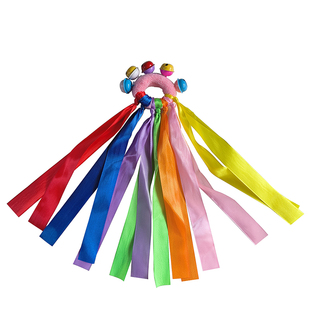 儿童早操摇铃七彩手腕彩带运动会入场道具弹力松紧圈手环舞蹈表演