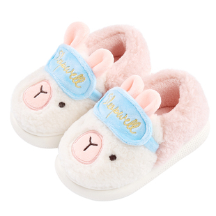 儿童棉拖鞋女童女孩宝宝居家室内小拖鞋小童男童包跟毛毛保暖棉鞋