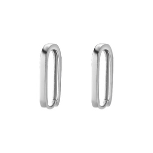 饰悟银饰方形素圈耳环2026新款爆款高级感耳钉女纯银耳饰金色耳圈