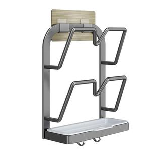 厨房锅盖架壁挂式锅盖架收纳架带接水墙上免打孔支架放锅盖置物架