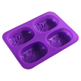 爱皂坊掌柜推荐新款食品级硅胶四连模具玫瑰花手工皂矽胶模耐高温