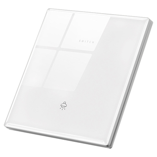 国际电工白色超薄钢化玻璃一开双控开关86型暗装面板家用五孔插座