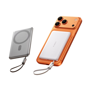 图拉斯磁吸充电宝2026新款自带线小冰片适用苹果17超薄便携3C认证可上飞机快充大容量专用移动电源官方正品16