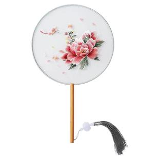 双面绣古风扇子中国风绣花刺绣团扇汉服专用苏绣团扇跳舞扇子百搭