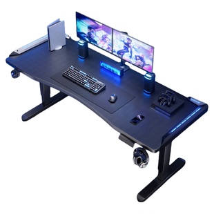 安居客电竞桌电脑桌电动升降桌卧室家用台式实木书桌双人办公桌子