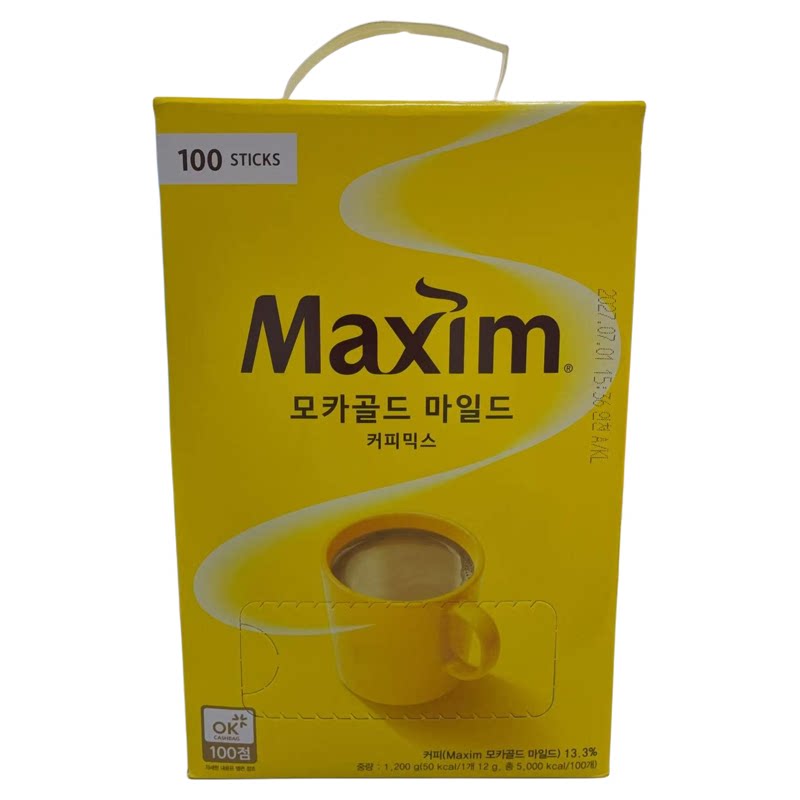 ㊣麦馨咖啡100条丨黄盒韩国饮料
