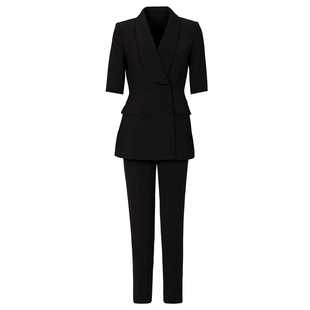 职业西装外套女2026春夏时尚西服职业套装教师面试正装黑色工作服