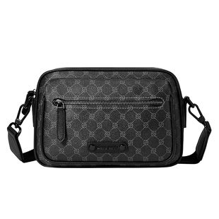 皮尔卡丹男士斜挎包单肩背包高端轻奢小型便携通勤实用大容量印花